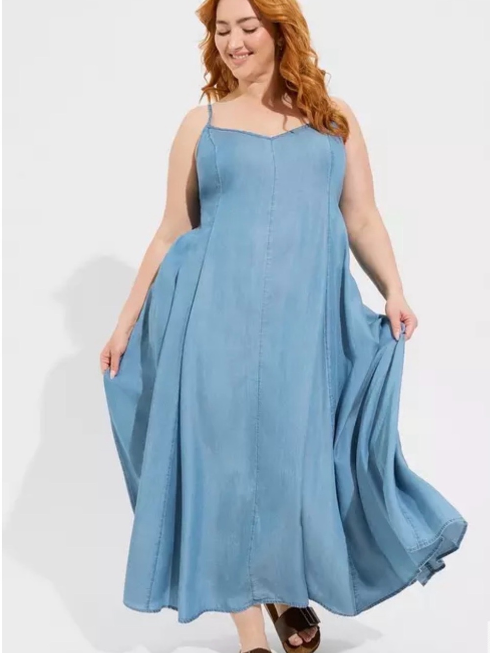 Torrid Maxi Chambray Trapeze Dress